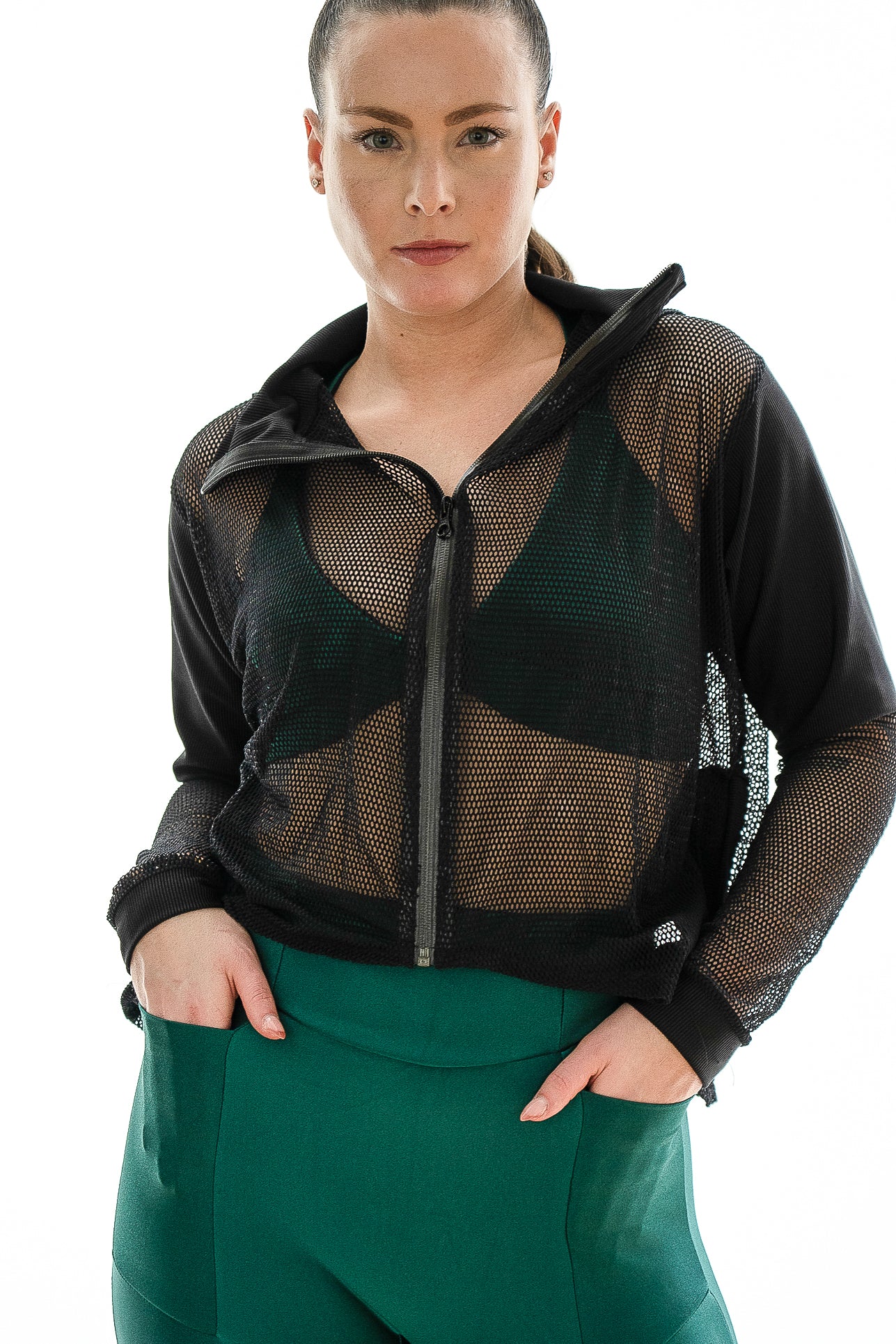 KAITLYN ZIP JACKET -  BLACK