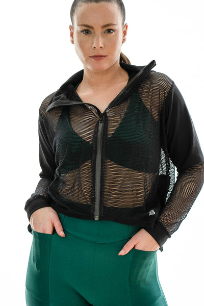 KAITLYN ZIP JACKET -  BLACK