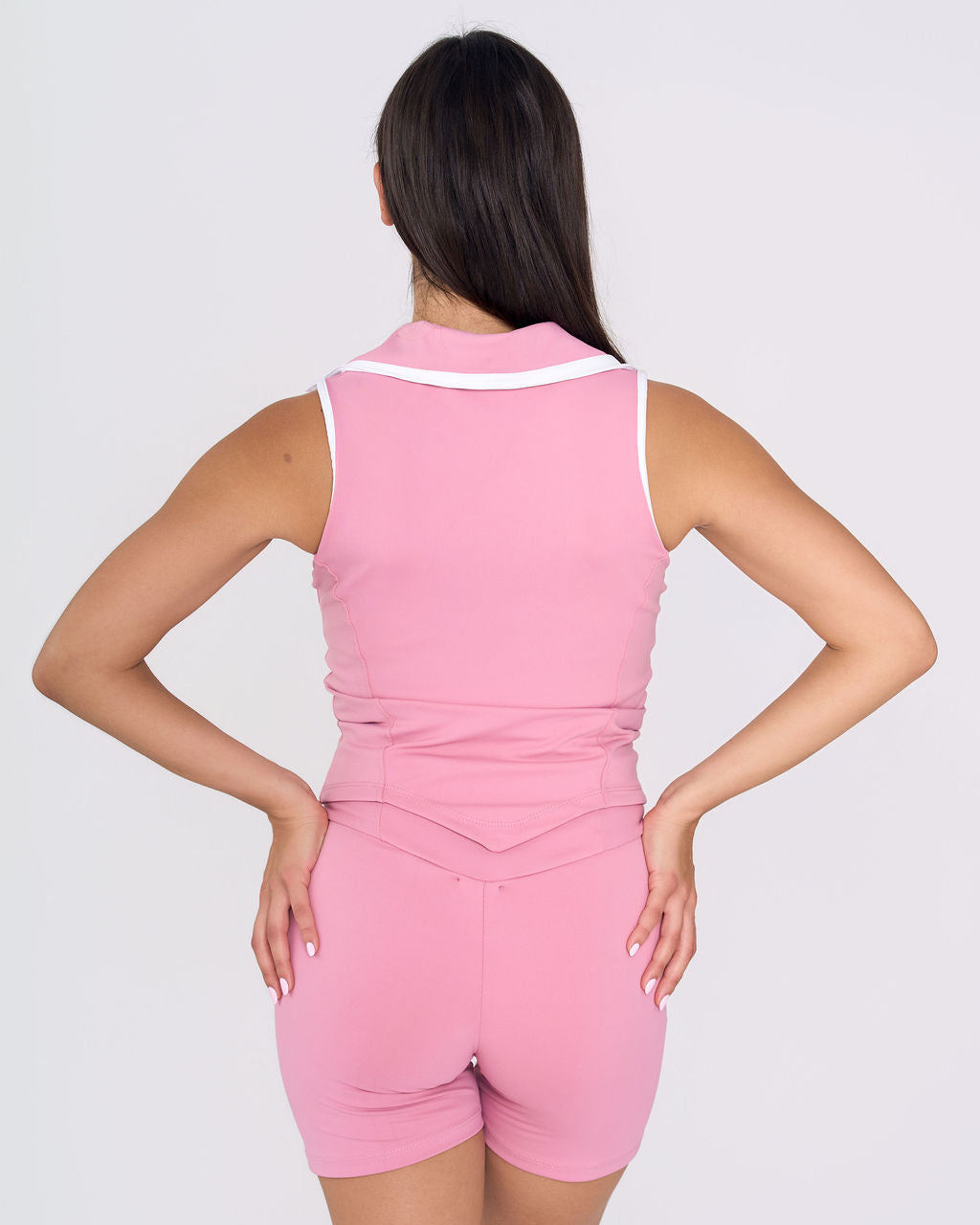 Mara Sleeveless Shelf Polo Top