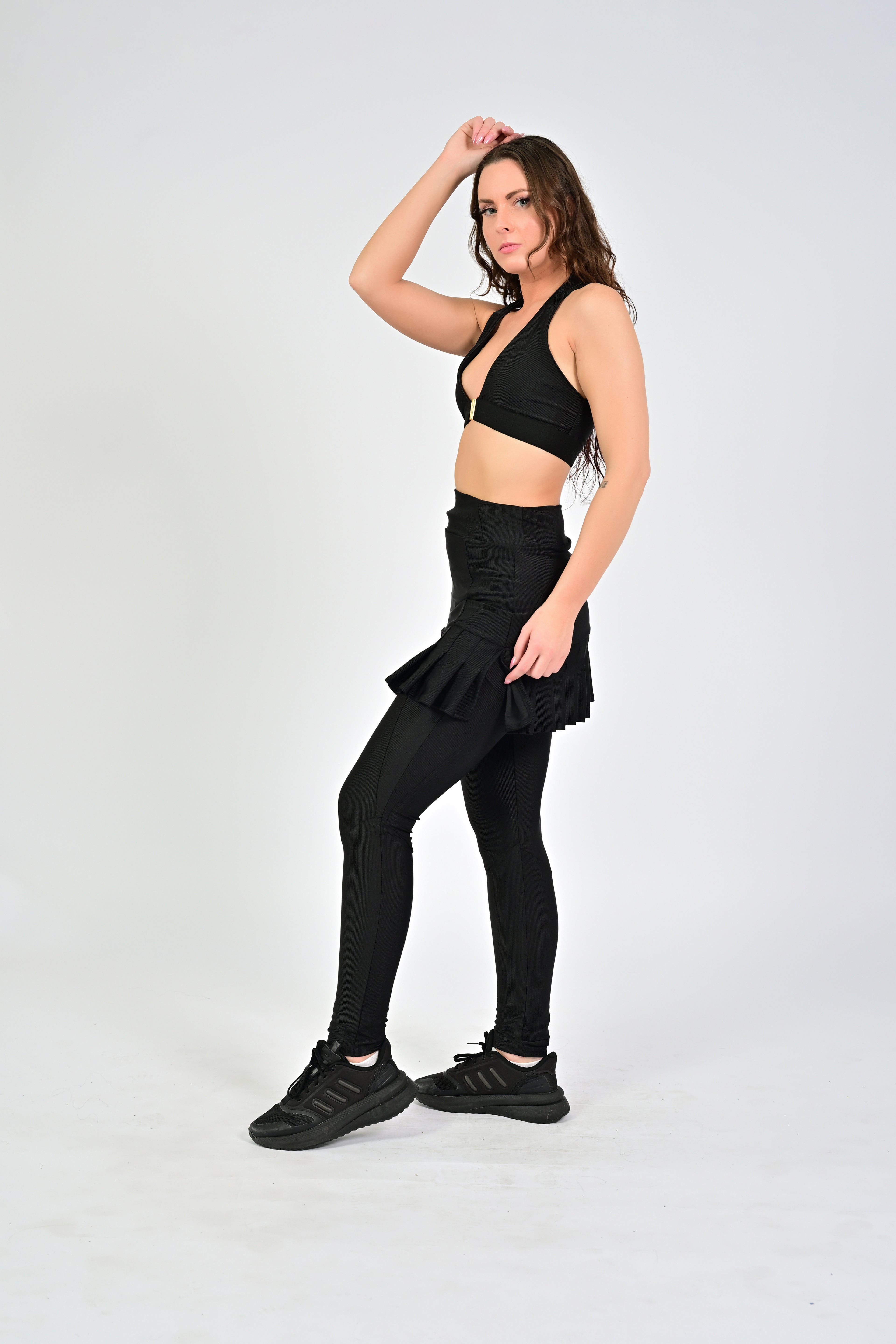 FUNARI PLEATED SPORT SKIRT BLACK