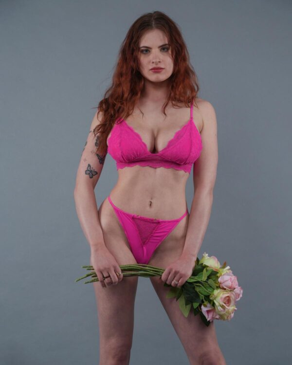 jade bra hot pink gigi panty flowers low